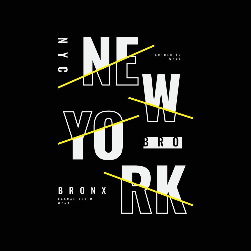 diseño de camiseta de vector de tipografía de ciudad de nueva york