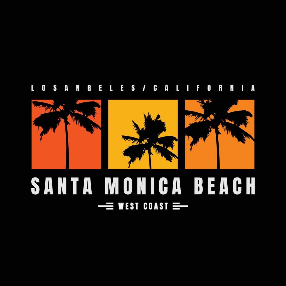 Santa monica beach  illustration typography. perfect for t shirt design vector