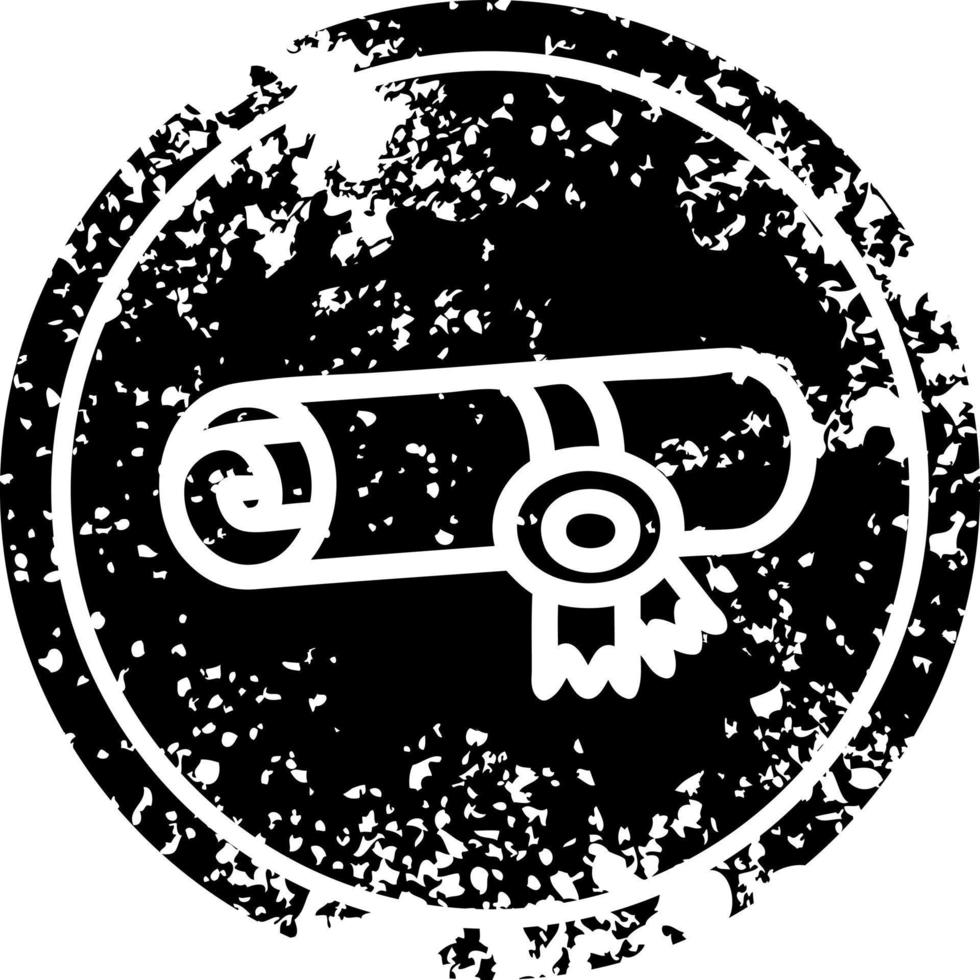 diploma certificate distressed icon vector