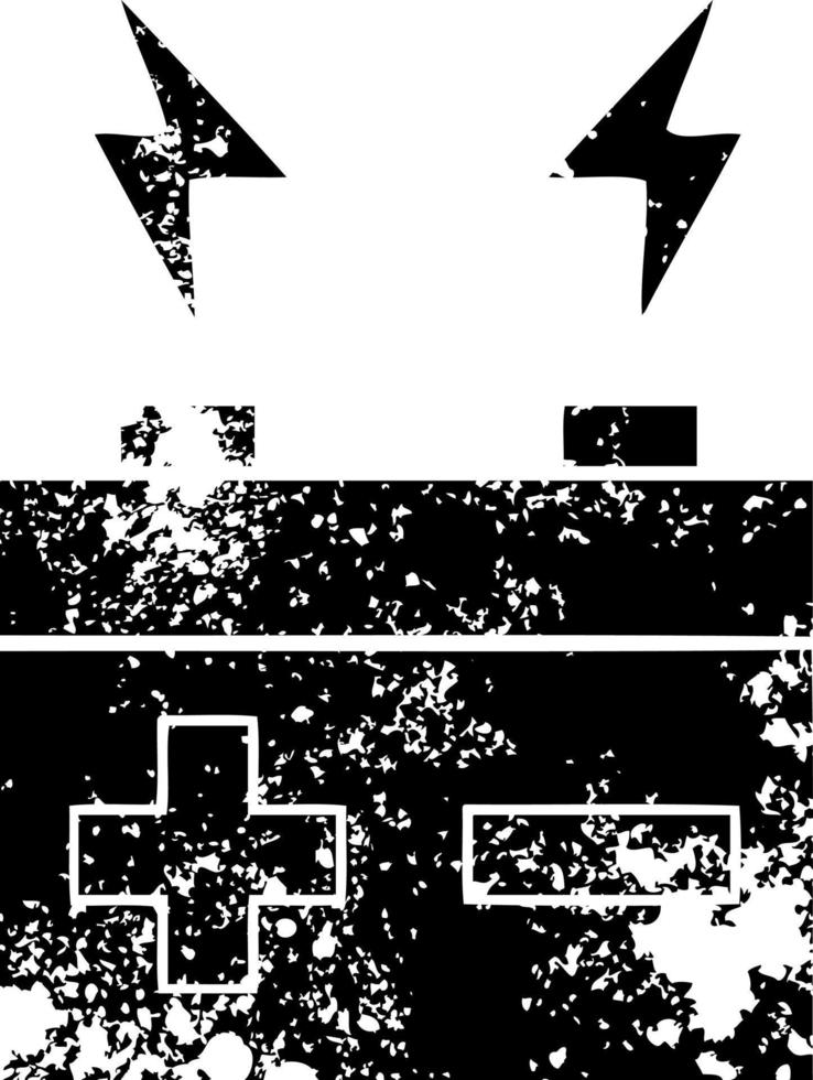 distressed symbol electrical battery vector