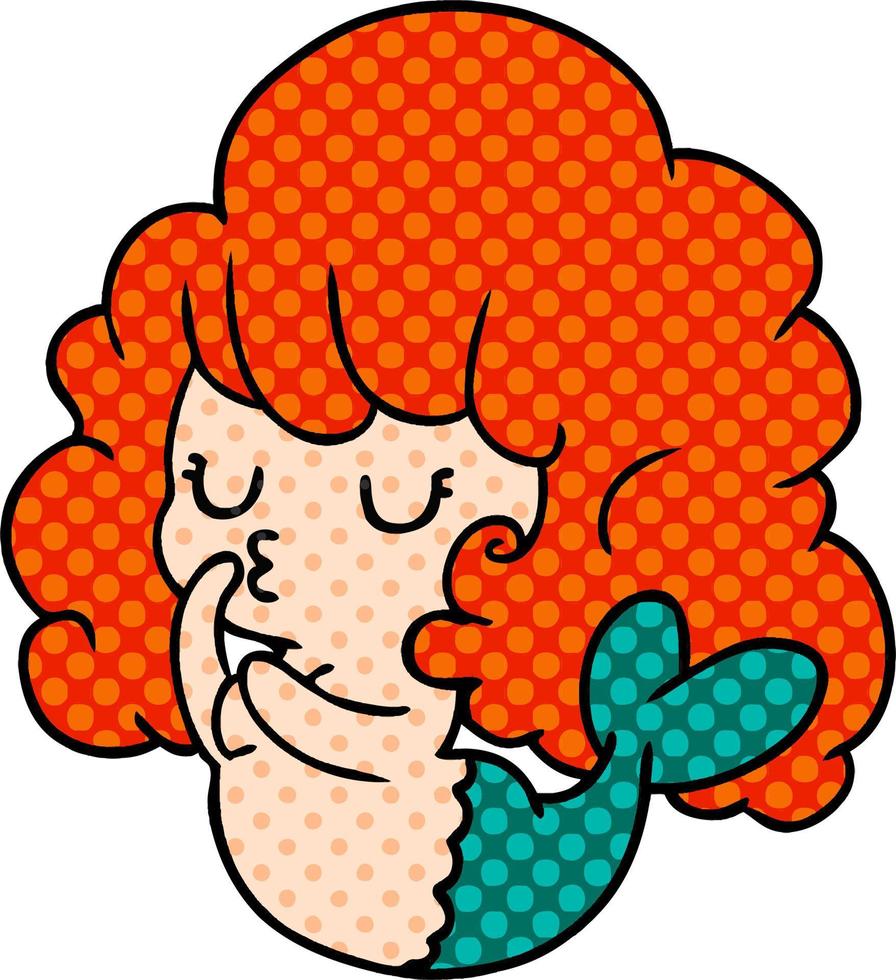 cartoon of cute kawaii mermaid girl vector