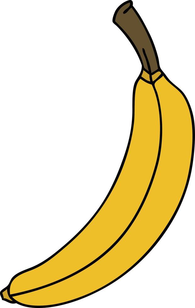 quirky hand drawn cartoon banana vector