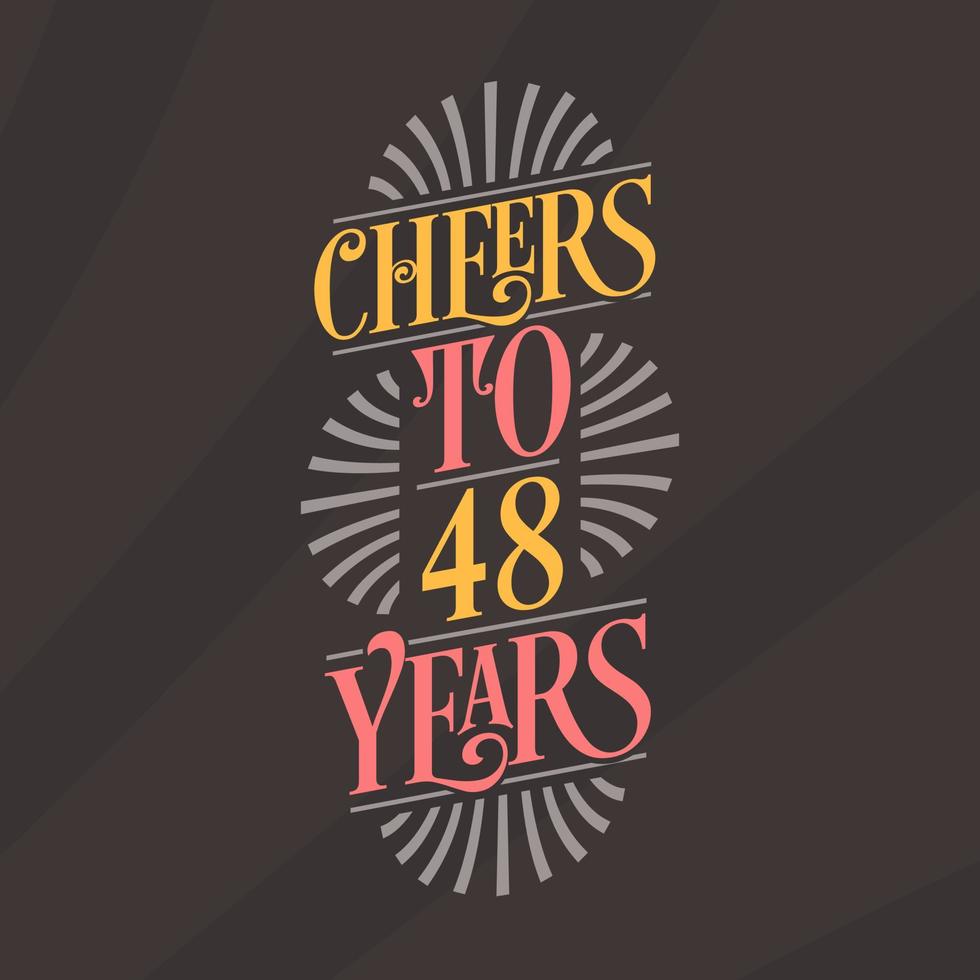 saludos a los 48 años, celebración del 48 cumpleaños vector