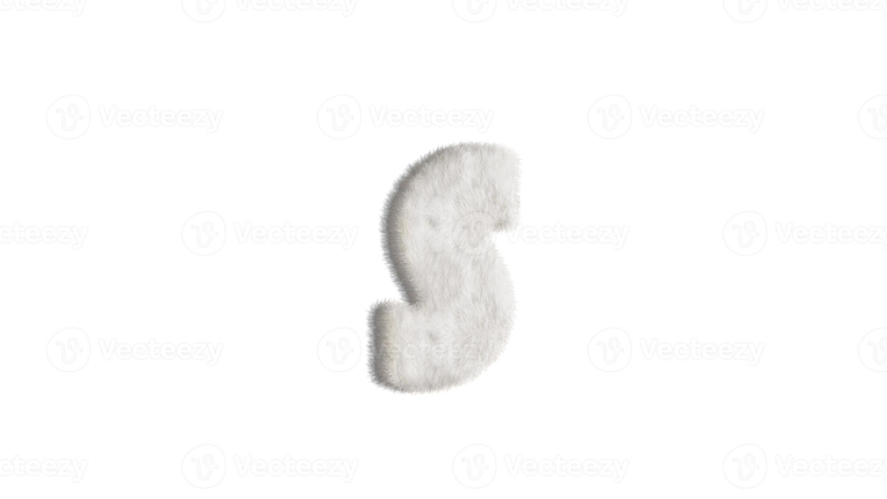 English alphabet ,design Style Fur or hair . Clipping path photo