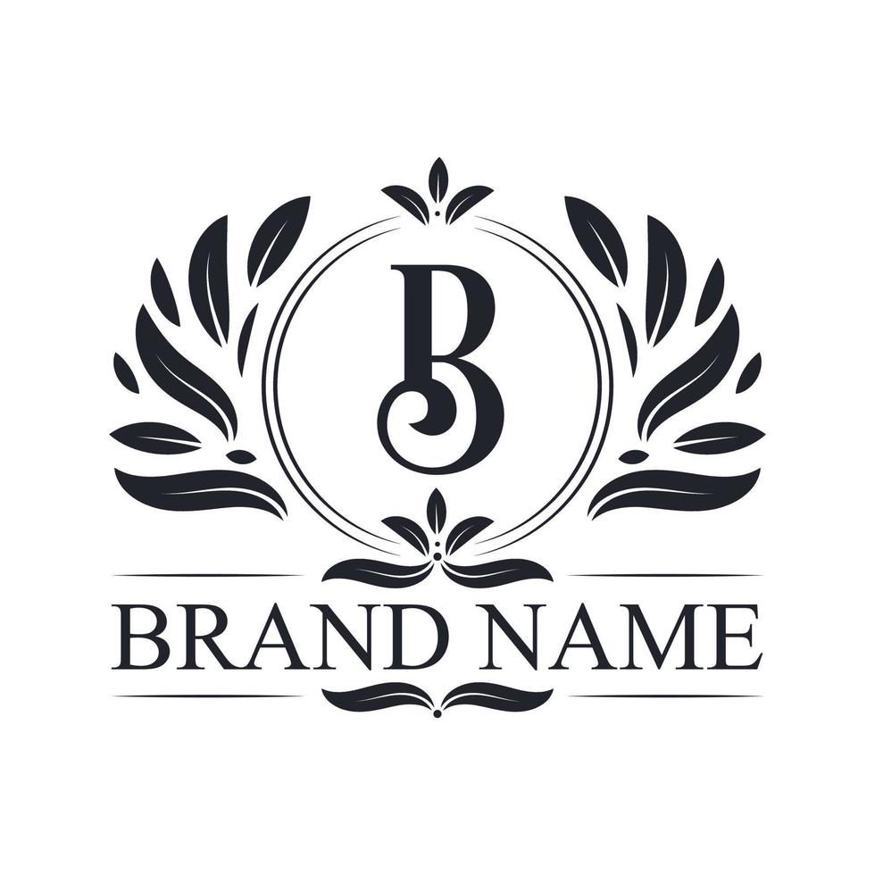 Luxury and elegant B letter logo design template. vector