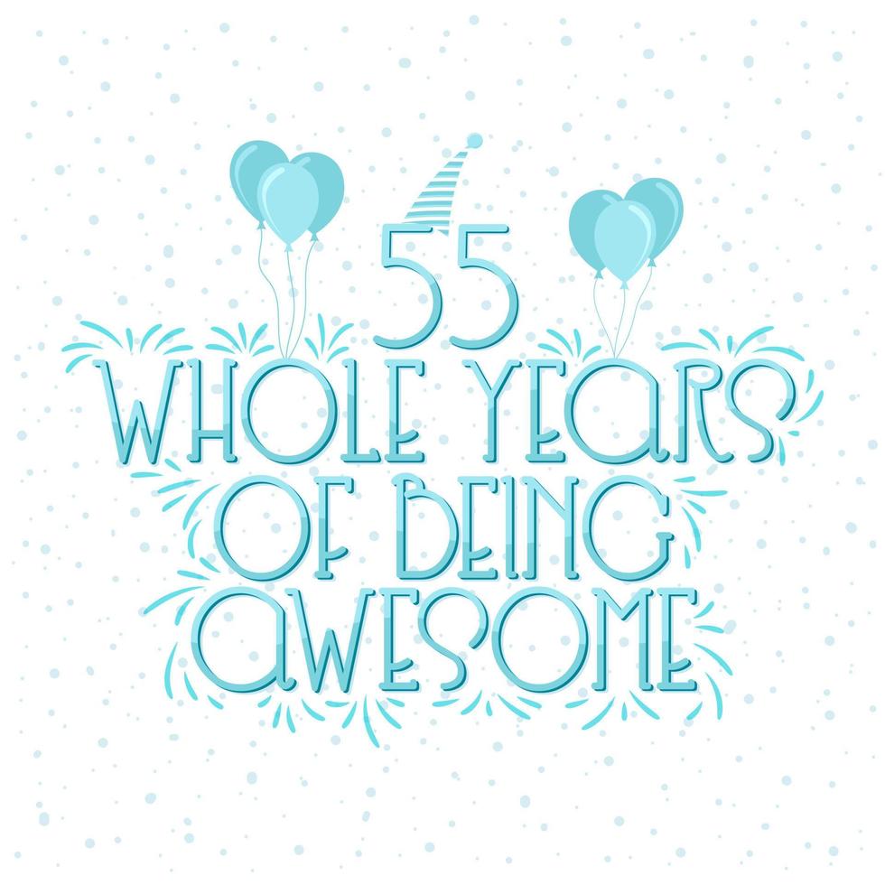 55 Years Birthday and 55 years Anniversary Celebration Typo vector
