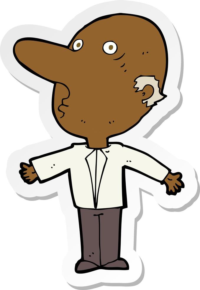sticker of a cartoon confused middle aged man vector