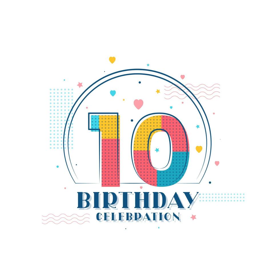 10 Birthday celebration, Modern 10th Birthday design vector