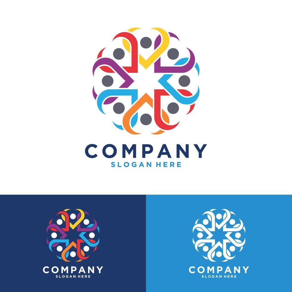 People and unity logo symbol for social media, teamwork, alliance, Connect, Family, Community, people, network and social icon Vector Logo Design Template Elements