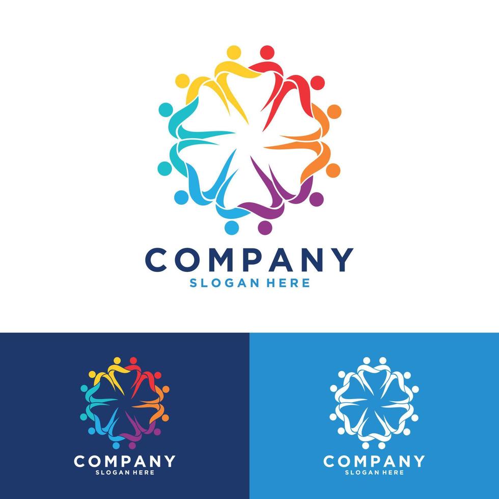 People and unity logo symbol for social media, teamwork, alliance, Connect, Family, Community, people, network and social icon Vector Logo Design Template Elements