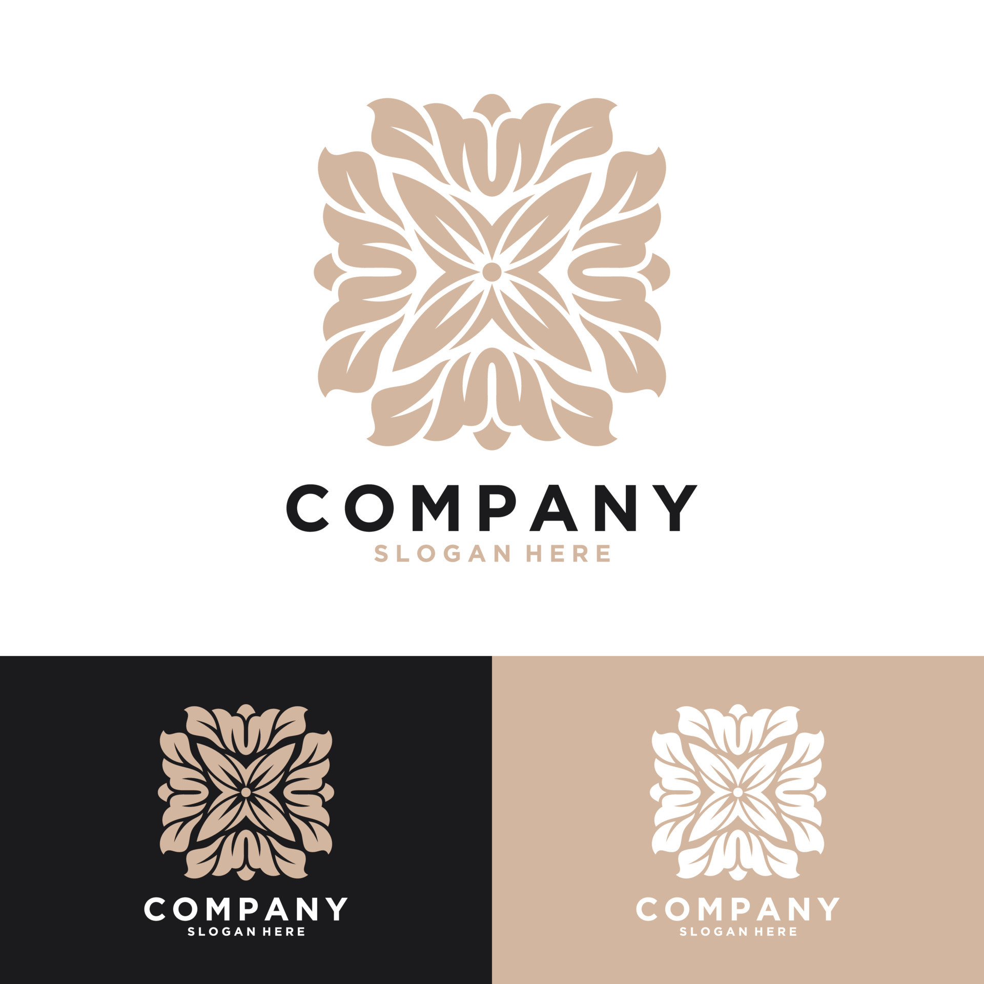 Abstract flower logo icon design abstract modern minimal line art