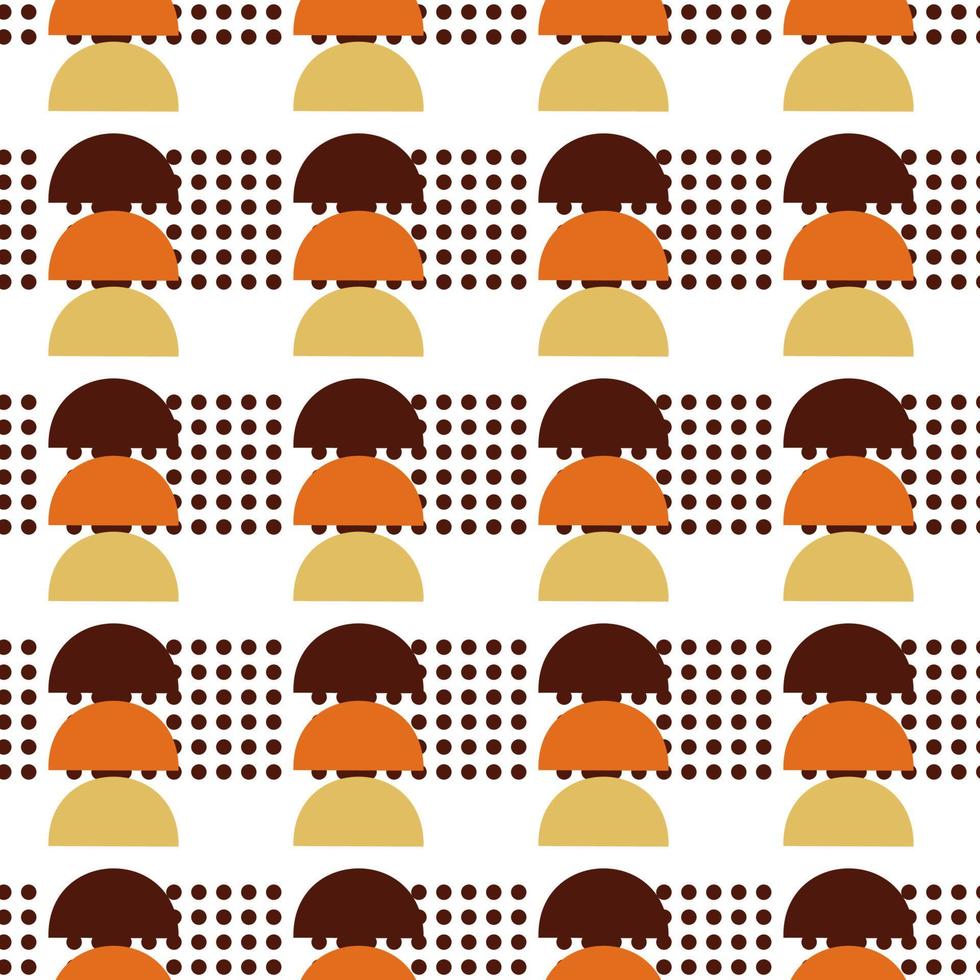abstract pattern of geometric shapes dots semicircles autumn colors vector