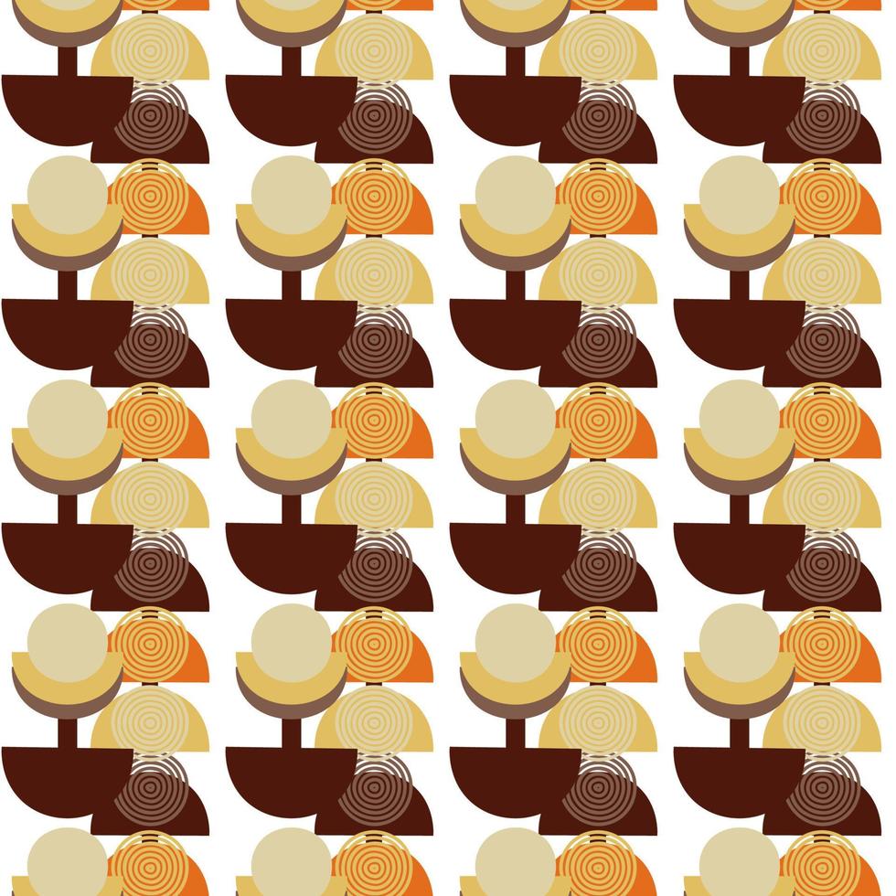 abstract pattern of geometric shapes semicircles circles autumn colors vector