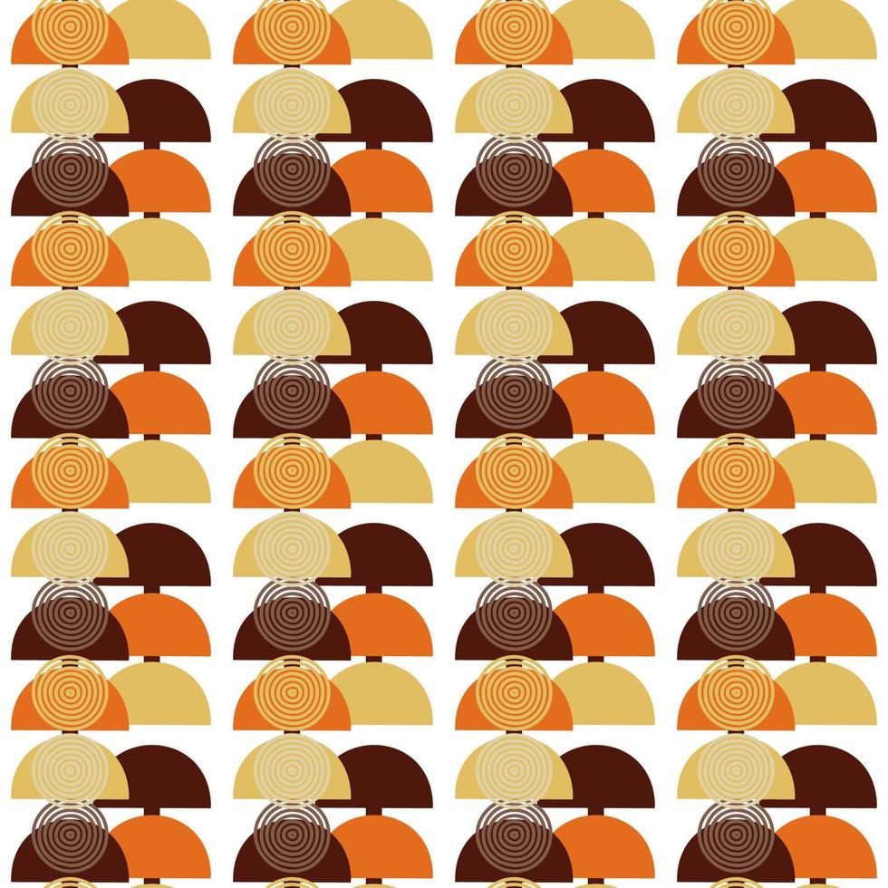 abstract pattern of geometric shapes circles semicircles autumn colors vector