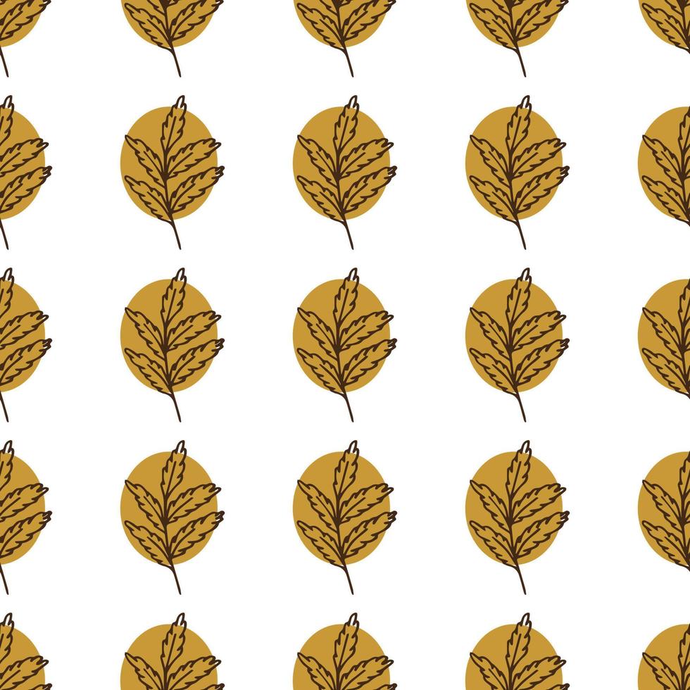 pattern in the style of line art rowan leaves vector