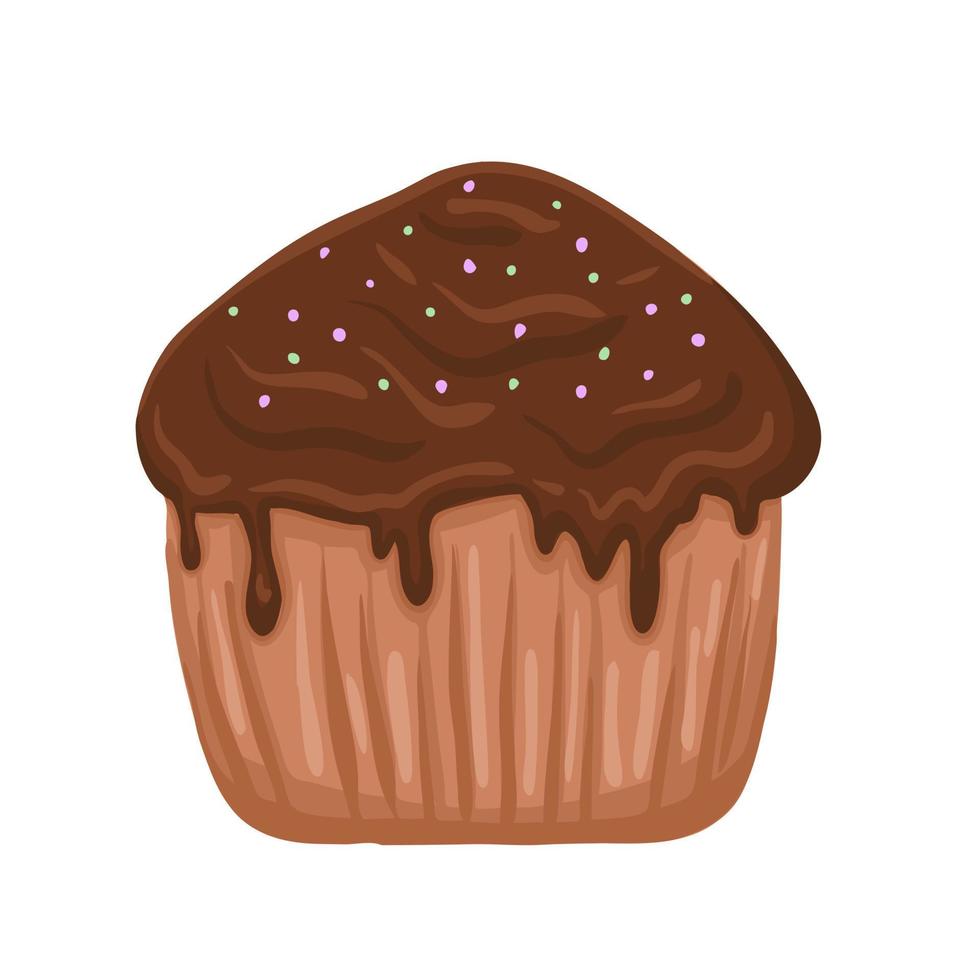 Cartoon chocolate cake vector