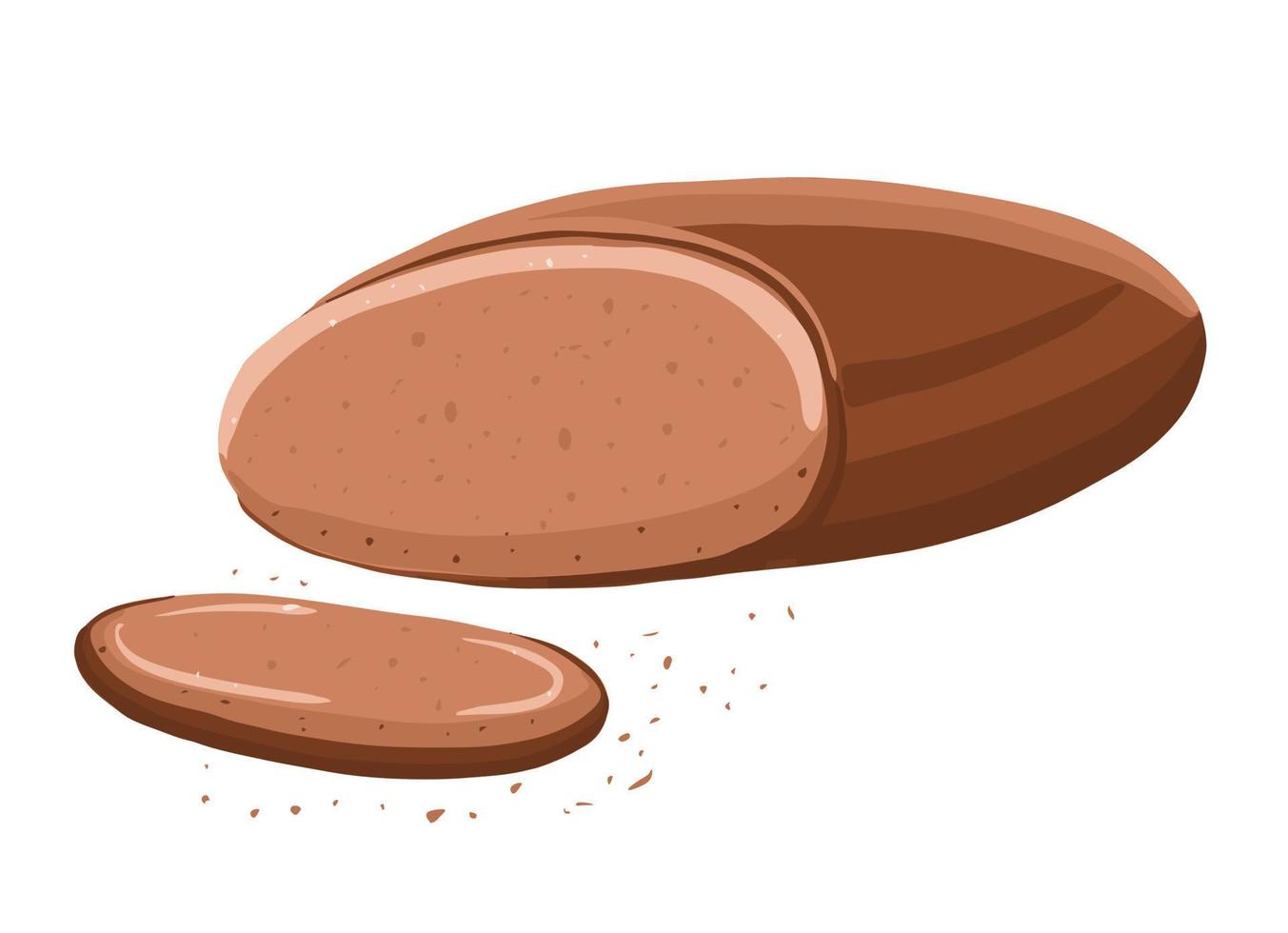 Dark bread in cartoon style vector
