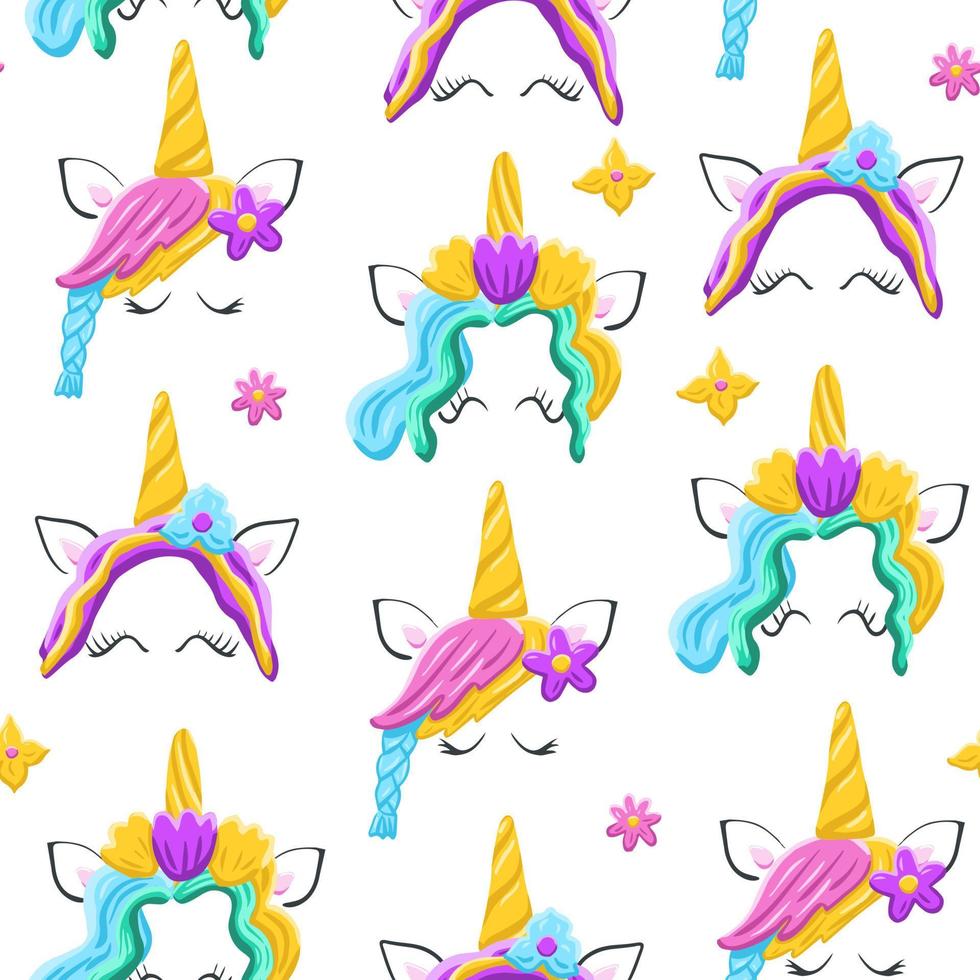 unicorn face pattern vector