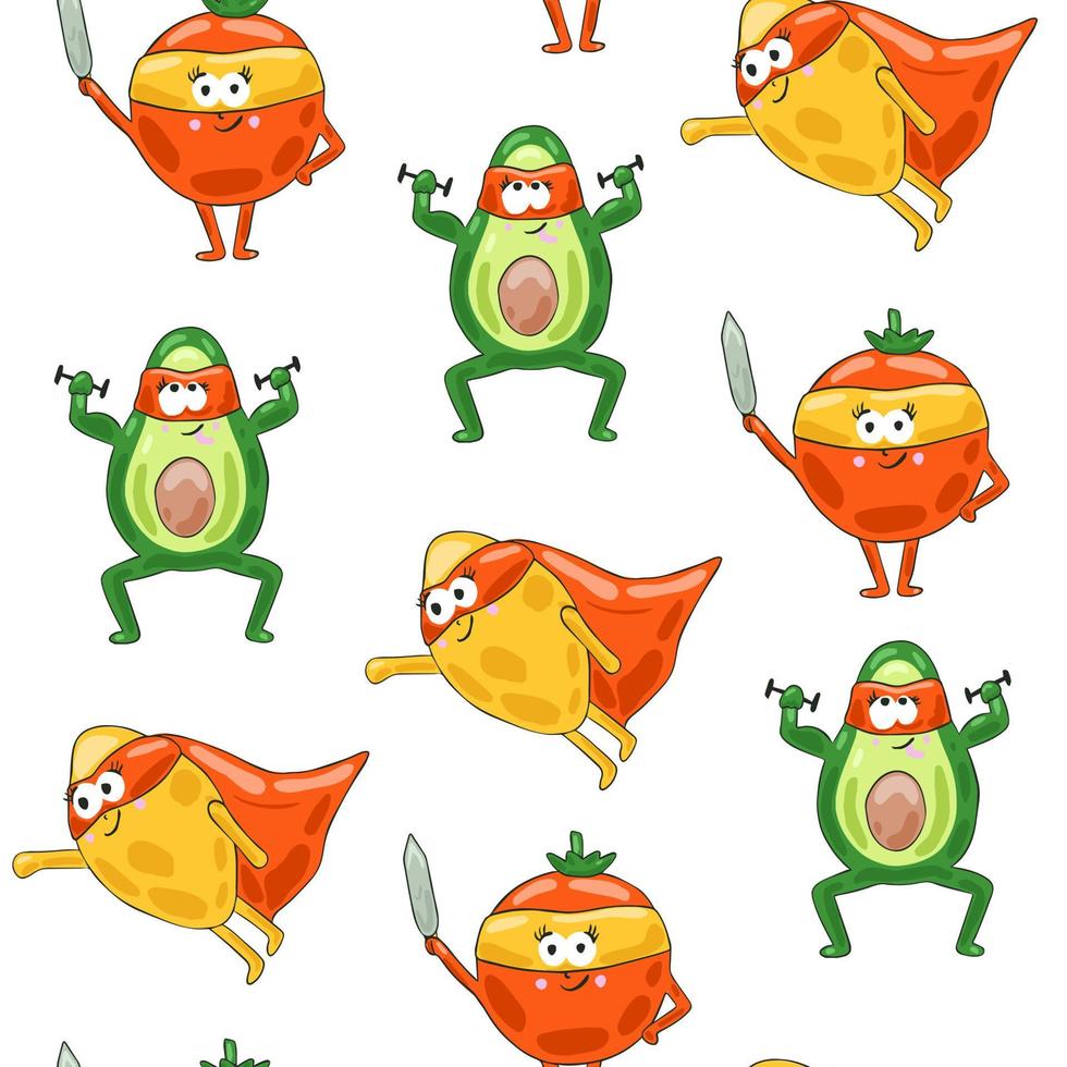 Avocado hero seamless  pattern vector