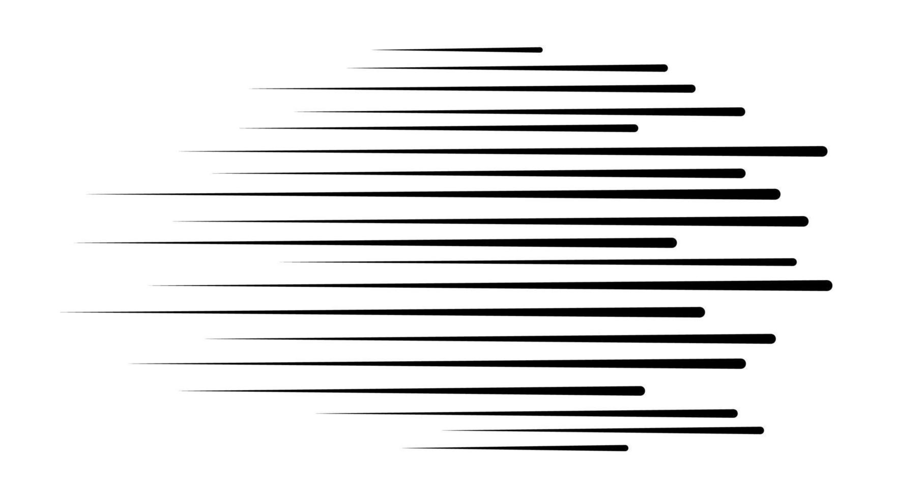Horizontal speed lines for comic books. Manga, anime graphic speed striped texture. Horizontal fast motion lines for comic books. Vector illustration isolated on white background