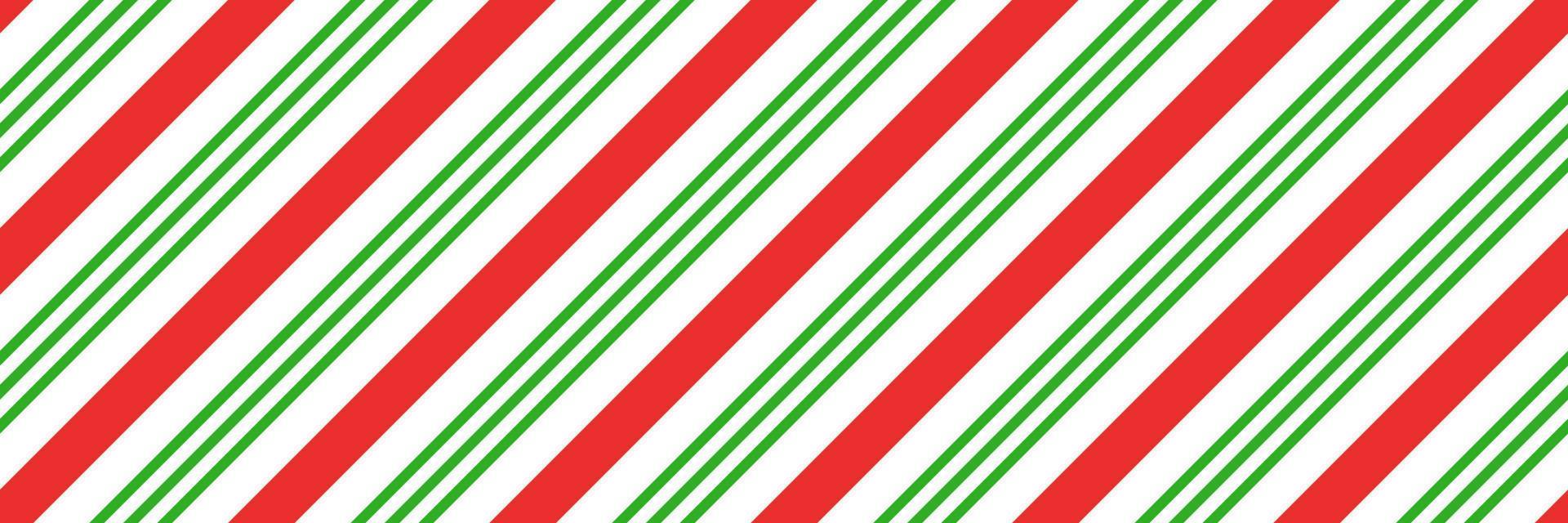 Christmas candy cane striped seamless pattern. Christmas candycane background with red and green stripes. Peppermint caramel diagonal print. Xmas traditional wrapping texture. Vector illustration