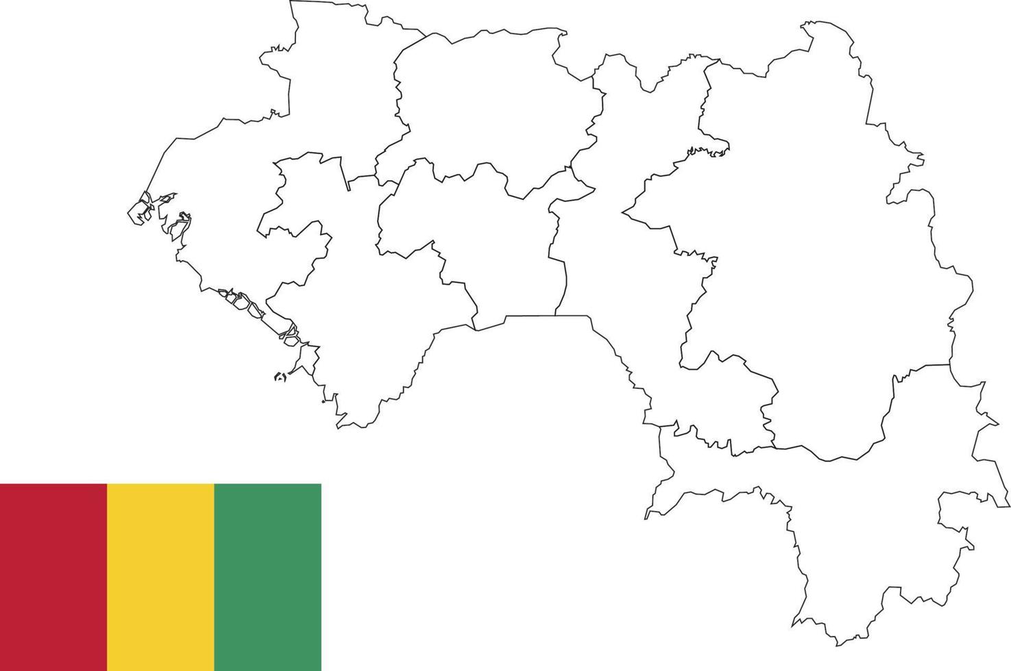 map and flag of Guinea vector