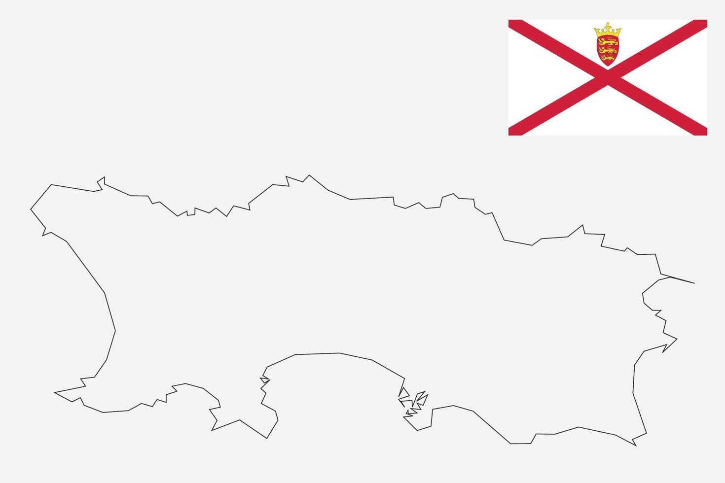 map and flag of Jersey vector