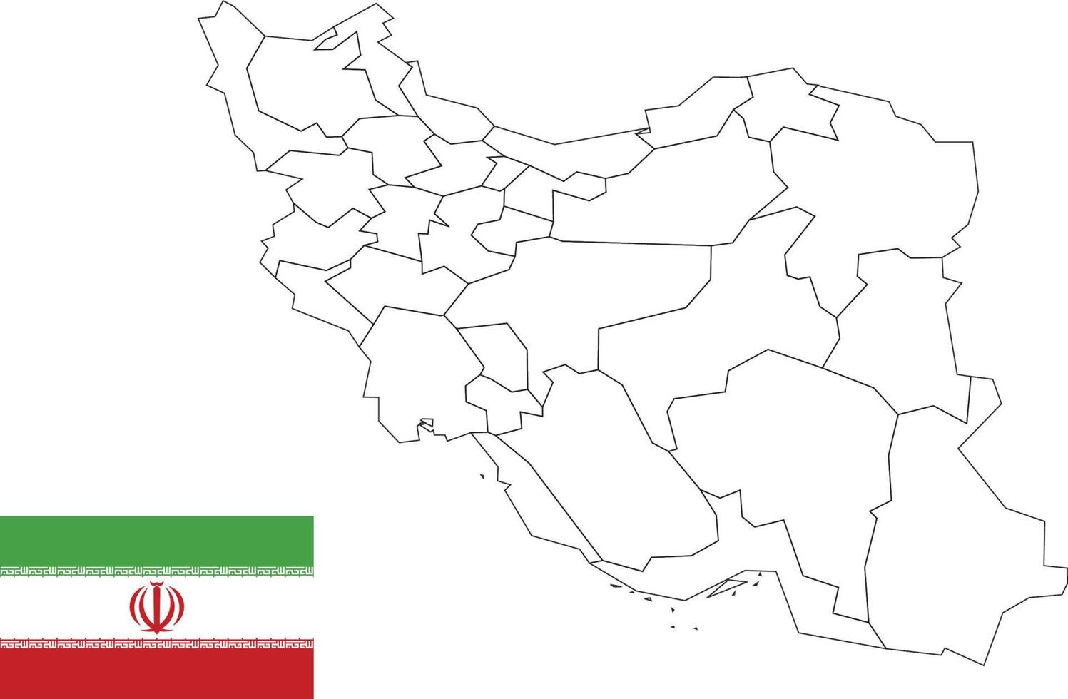 mapa y bandera de Irán vector