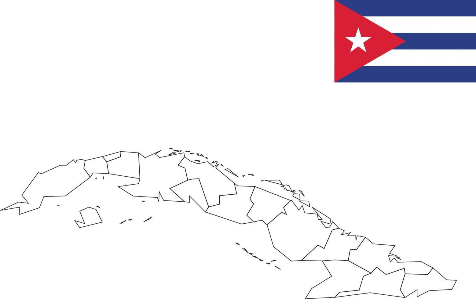 map and flag of Cuba vector