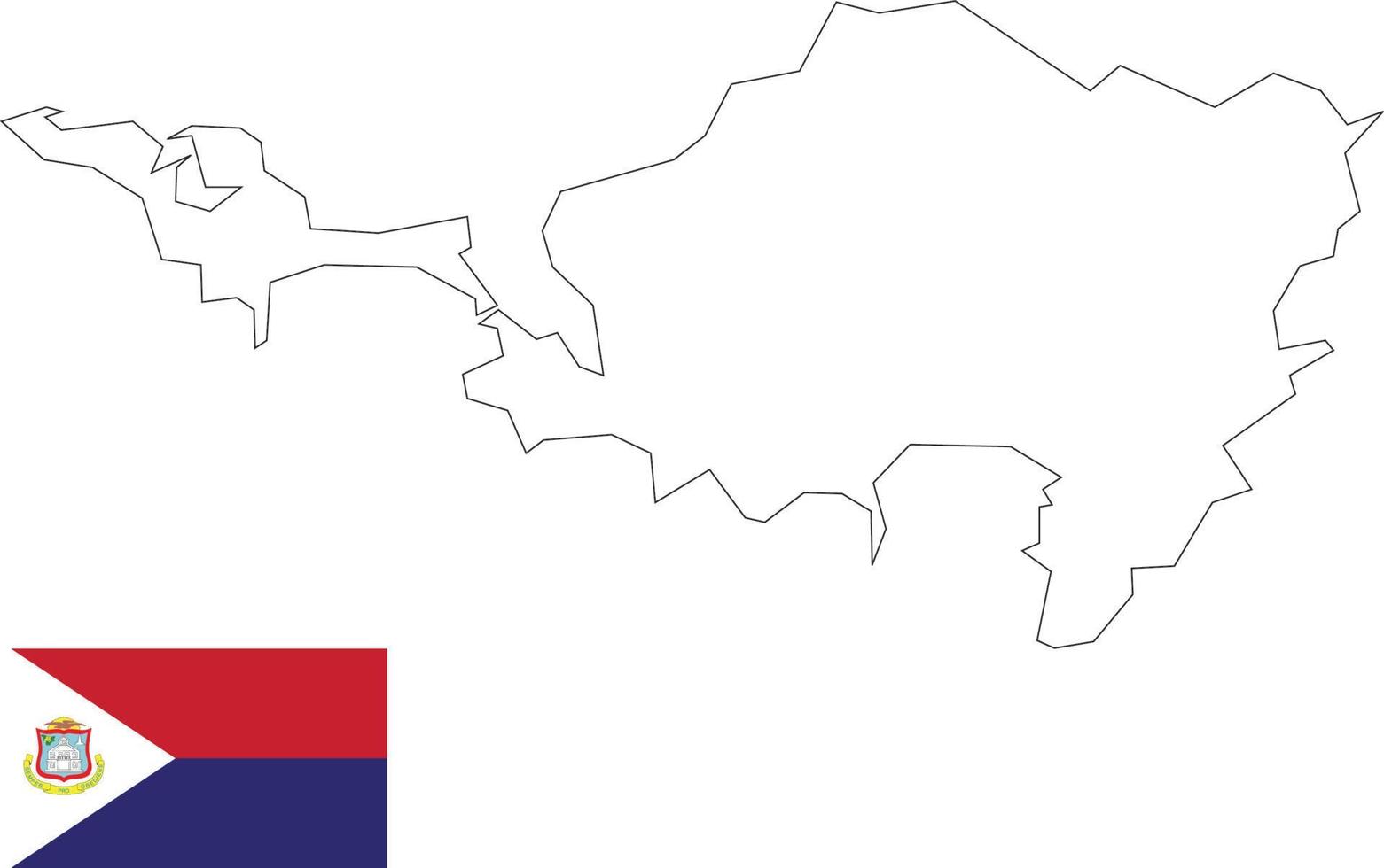 map and flag of Sint Maarten vector