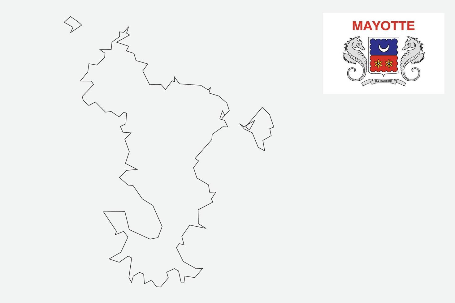 mapa y bandera de mayotte vector