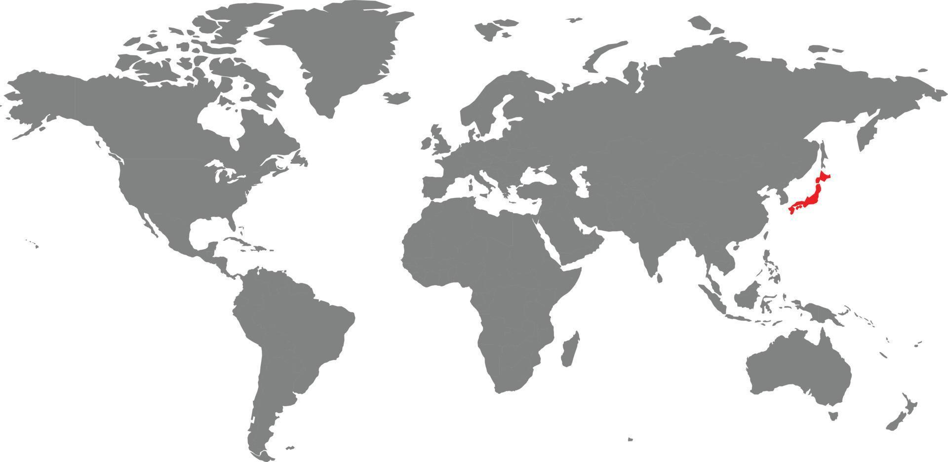 Japan map on the world map vector