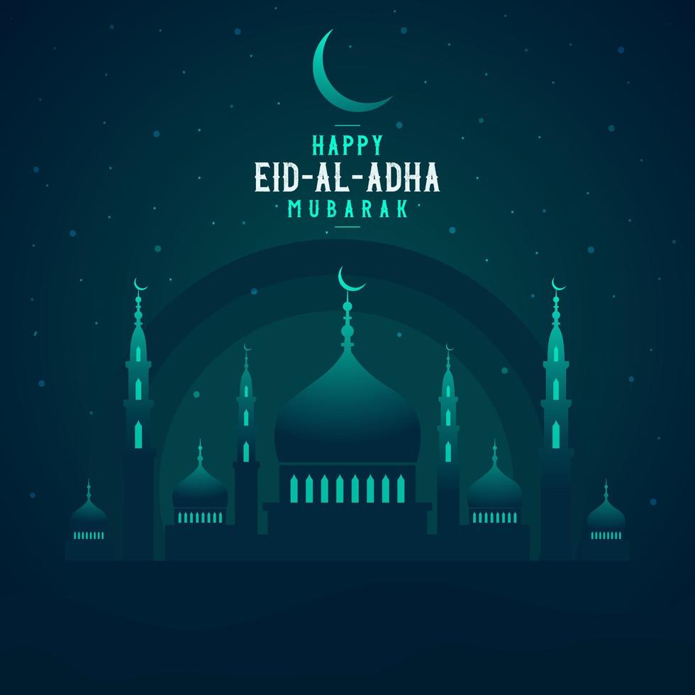 resumen religioso feliz eid al adha mubarak ilustración vectorial islámica vector