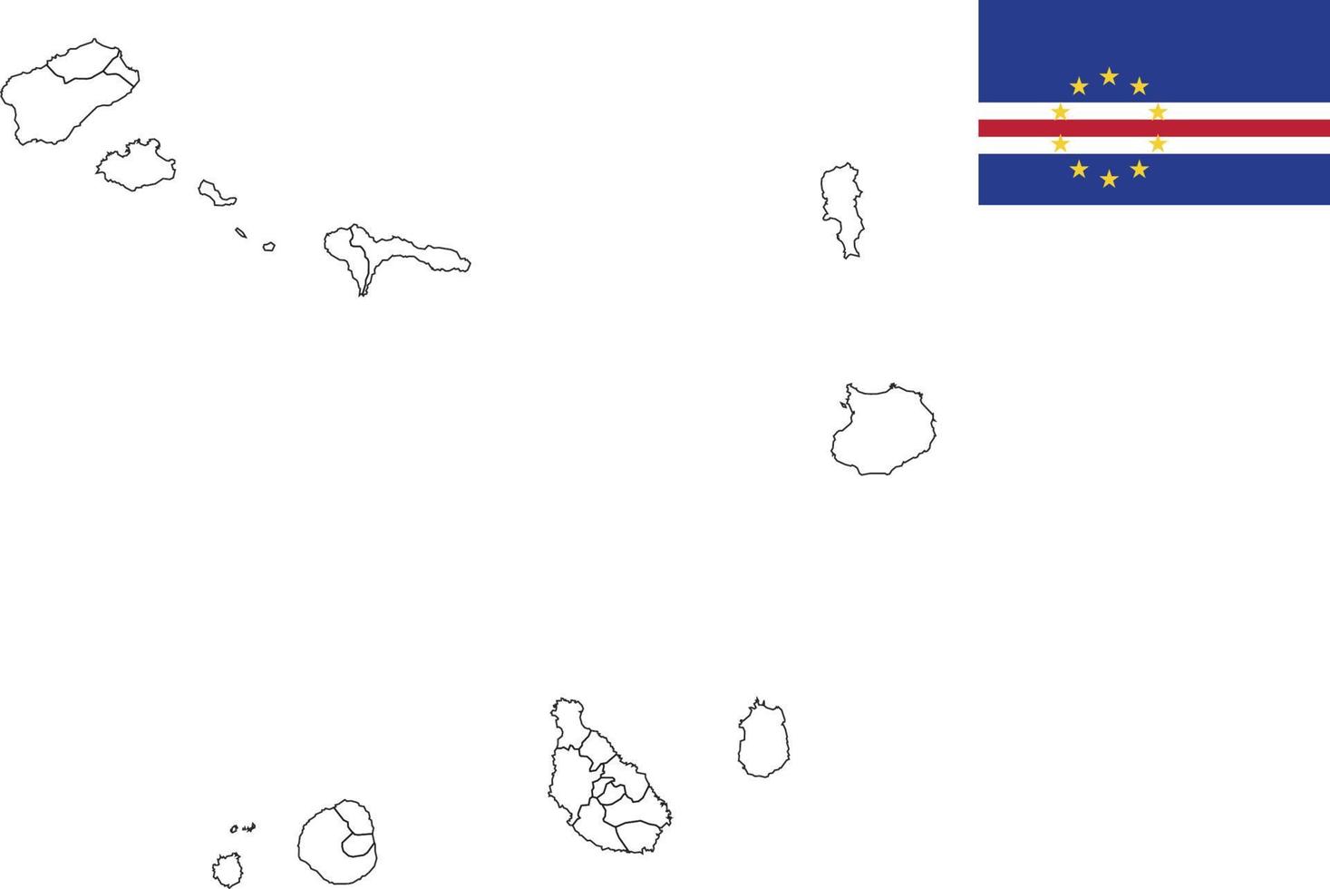 map and flag of Cape Verde vector