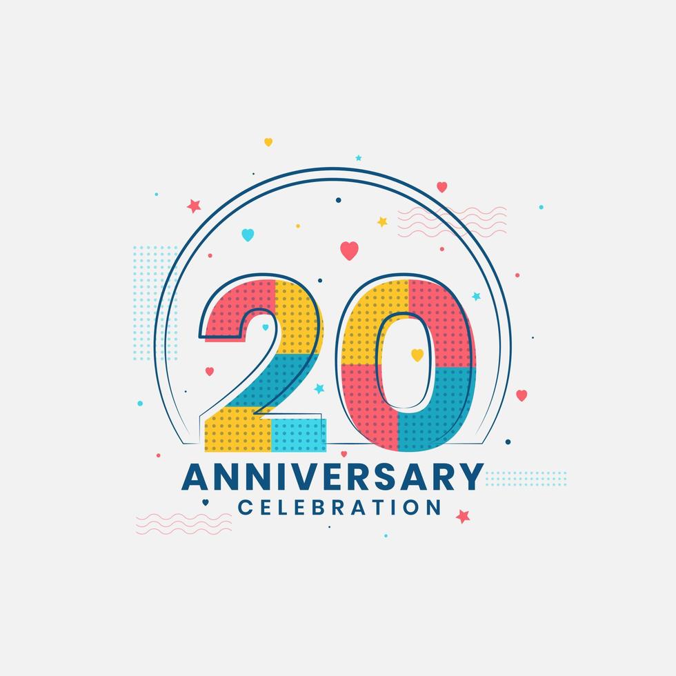 20 Anniversary celebration, Modern 20th Anniversary design vector