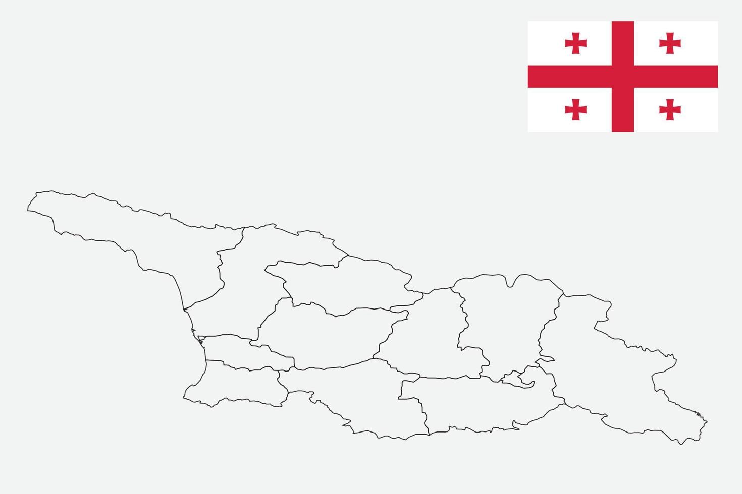 map and flag of Georgia vector