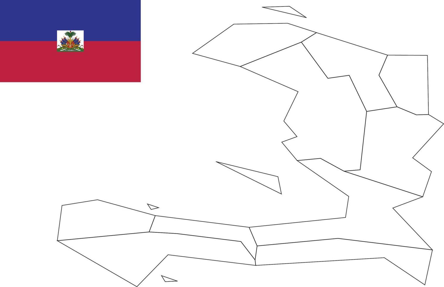 map and flag of Hait vector