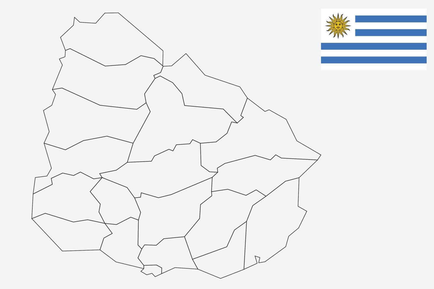 map and flag of Uruguay vector