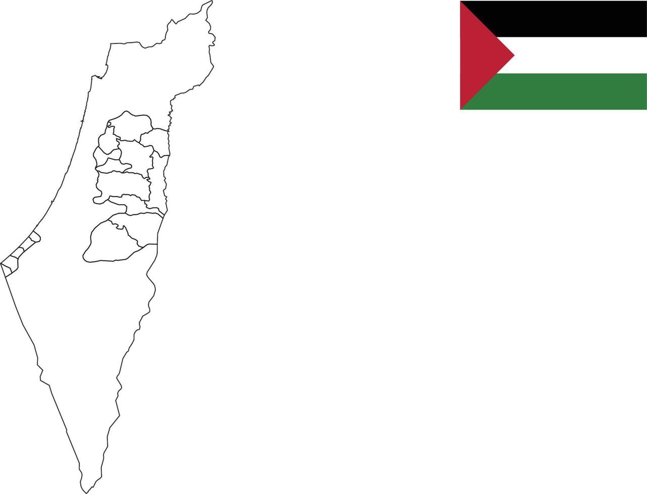 map and flag of Palestine vector