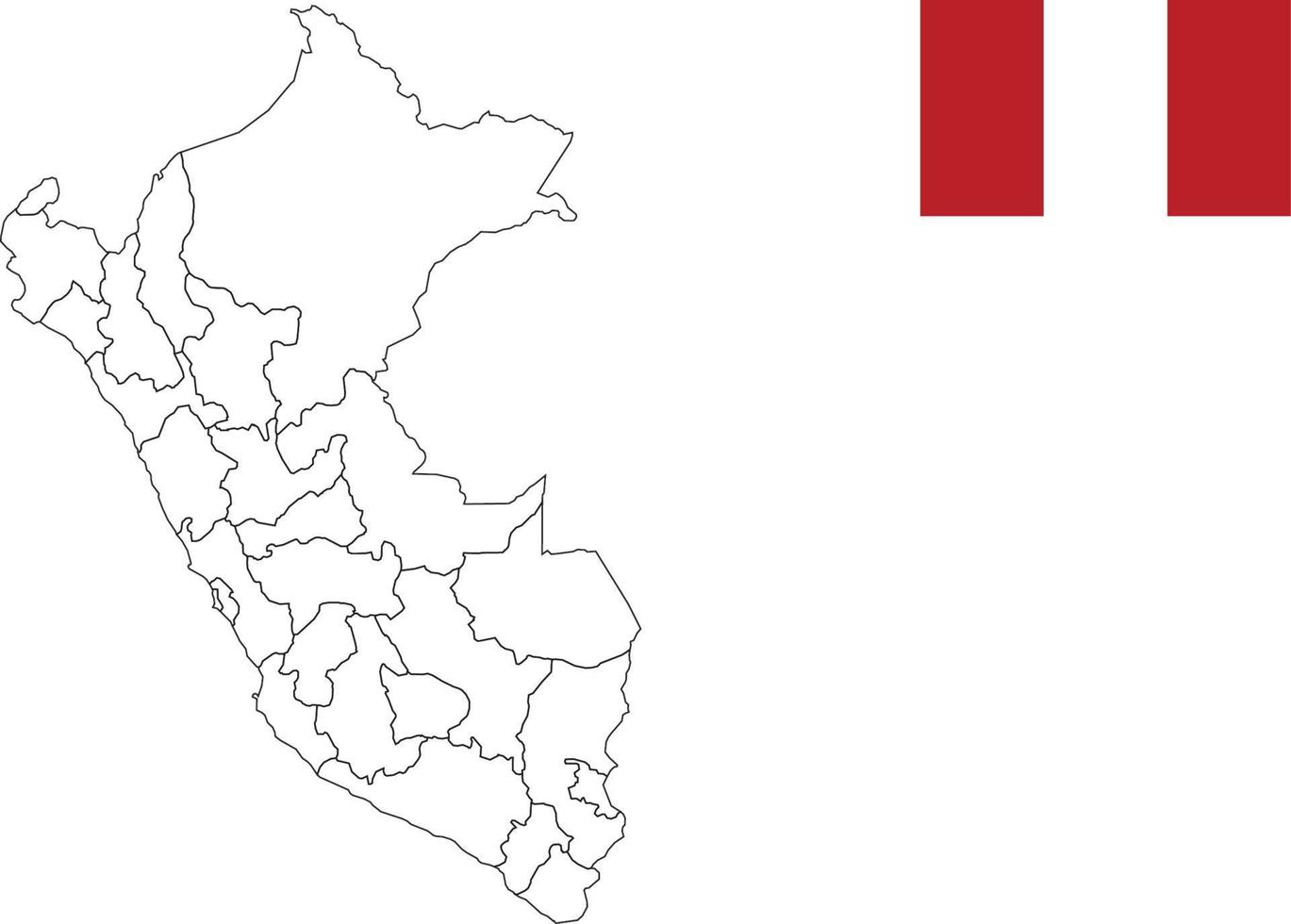 map and flag of Peru vector