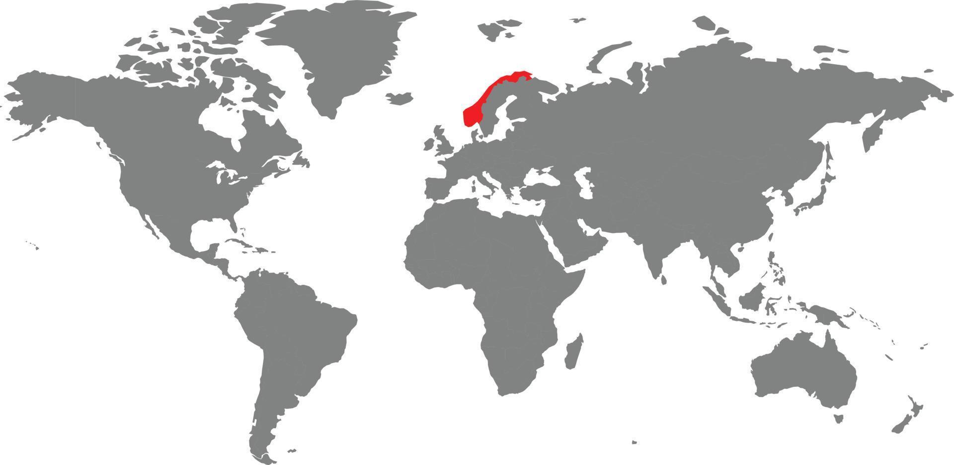 Norway map on the world map vector