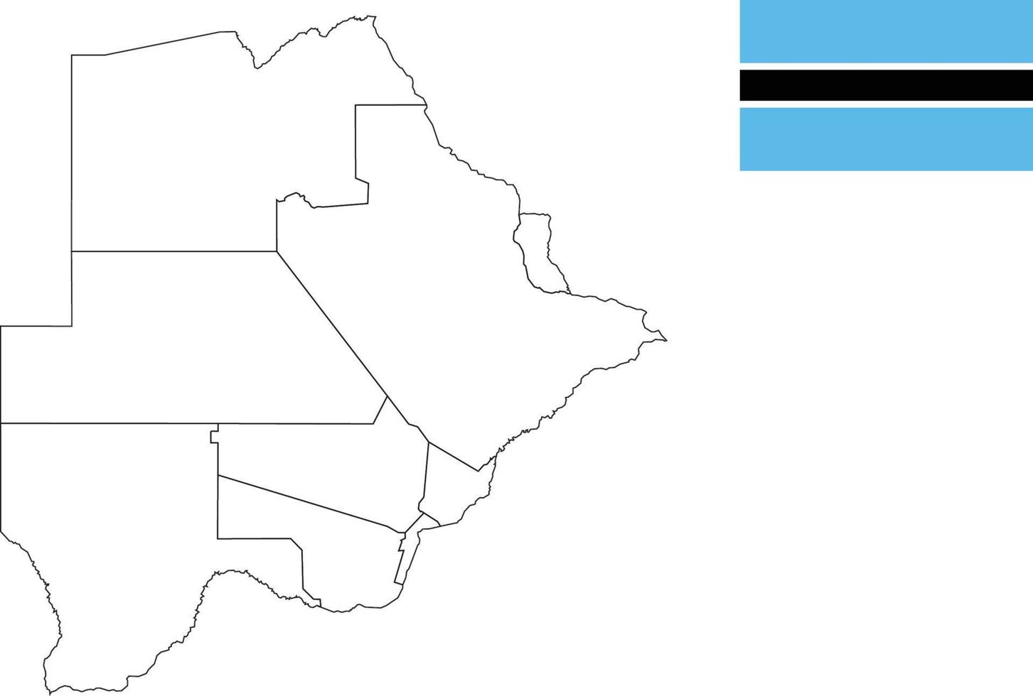 mapa y bandera de botswana vector