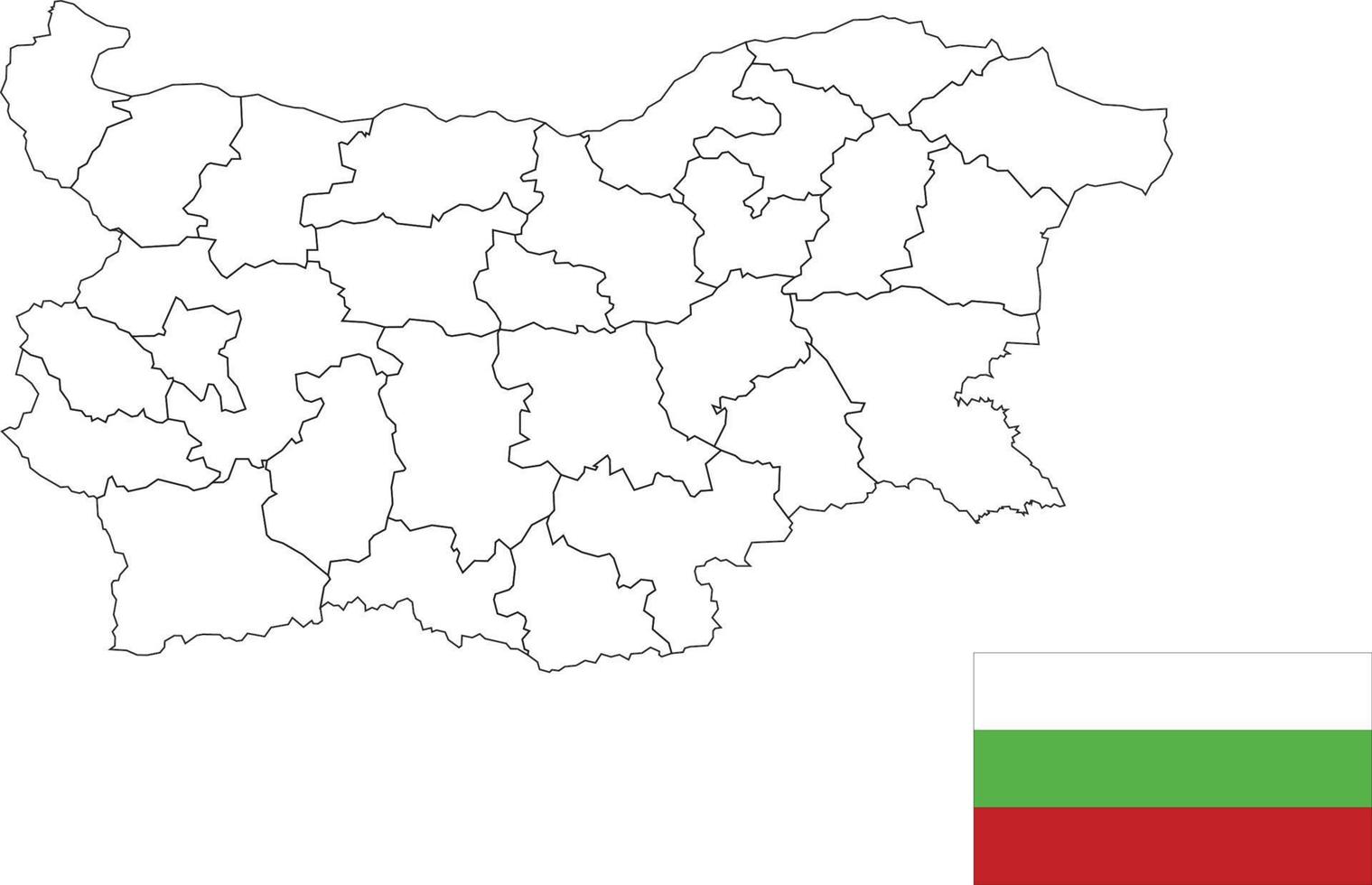 mapa y bandera de bulgaria vector