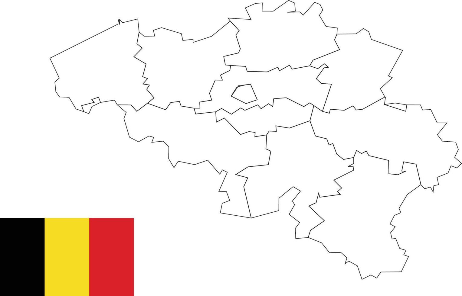 map and flag of Belgium vector