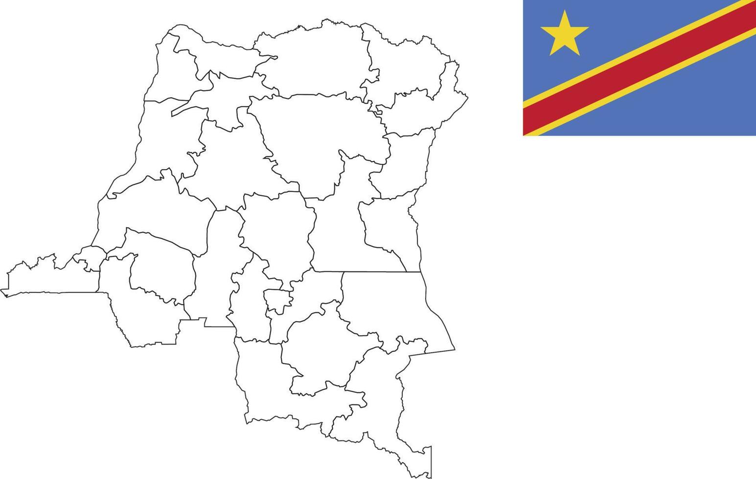 mapa y bandera de la república democrática del congo vector