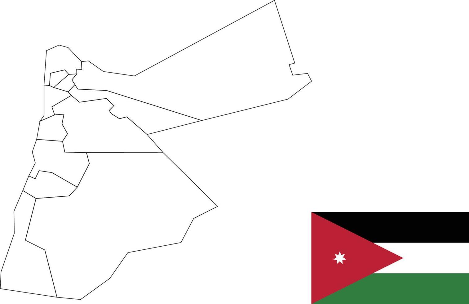 map and flag of Jordan vector