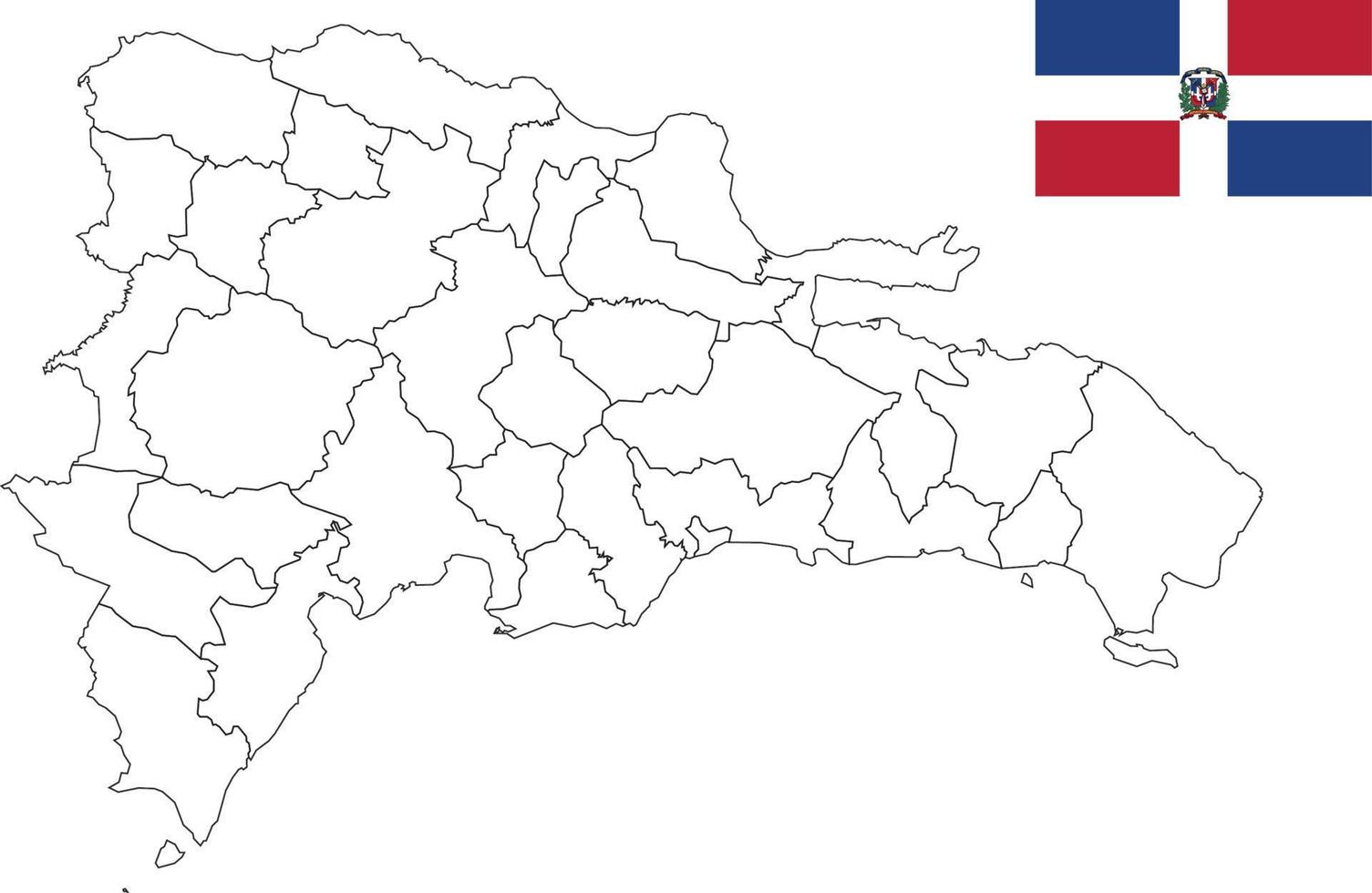 map and flag of Dominican Republic vector