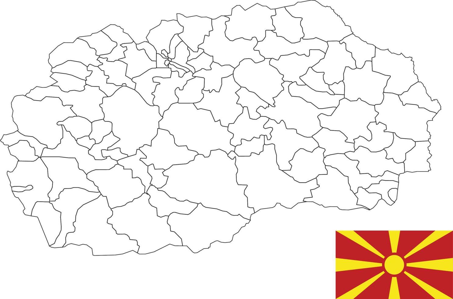 map and flag of macedonia vector