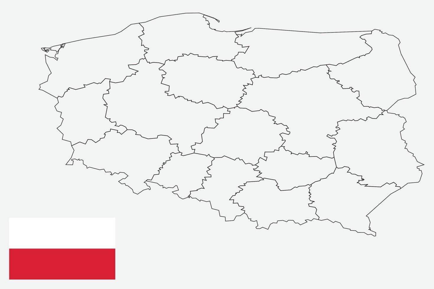 map and flag of Poland vector