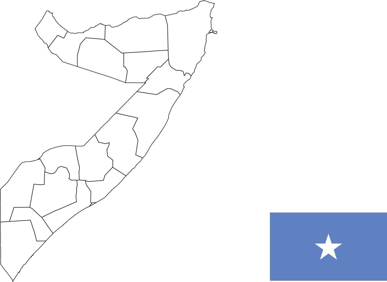 map and flag of Somalia vector